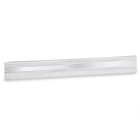 Novelle | Brushed & Polished Silver-Tone Tie Bar for Men