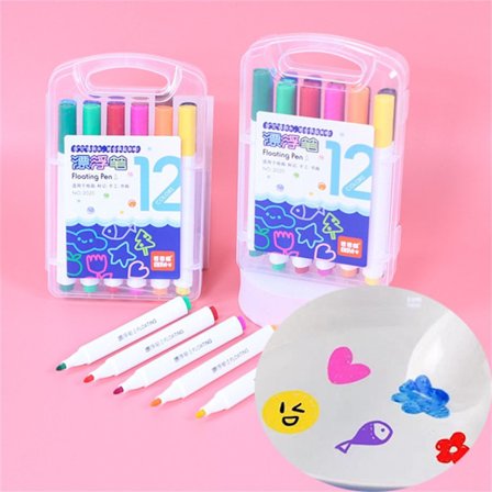 12 stk. Magiske Vandmalingspenne Hvidtavlemarkører