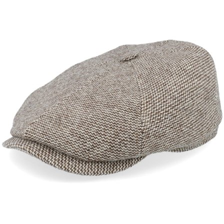Stetson - Marrón flatcap Gorra - 6-panel Undyed Virgin Wool Brown Wool/White Flat Cap @ Hatstore