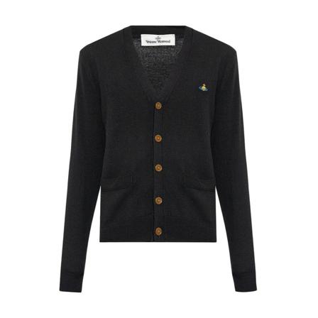 Vivienne Westwood, Cardigan with logo Zwart, Heren, Maat:M