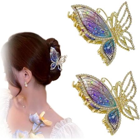 ING To store hårklemmer - hårklemmer i metall - kloklemmer for tykt hår