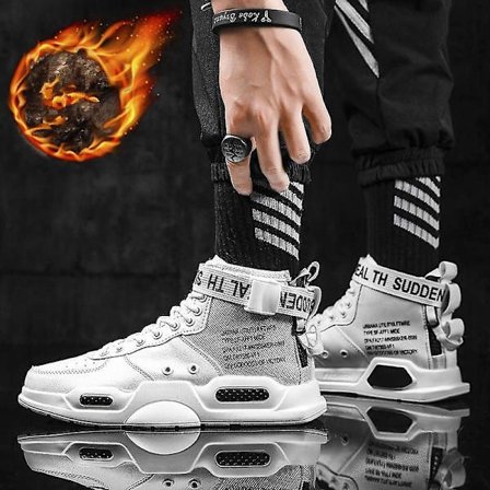 High Top Fashion lädersneakers för män ( set 2)