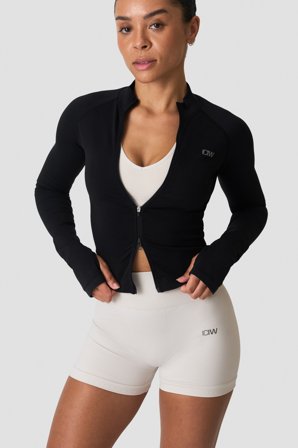 Sculpt Seamless 2-Way Zip LS Black