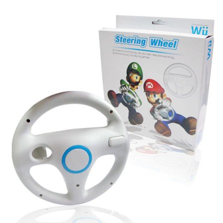 Ratt för Nintendo Wii Motion Plus Remote (2-pack) Perfekt för Mario Kart Racingspel, Vit