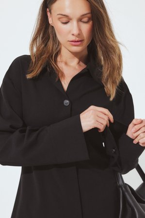 Janka Polliani x NA-KD Chemise ajustée - Tenue de bureau - Noir - EU 36