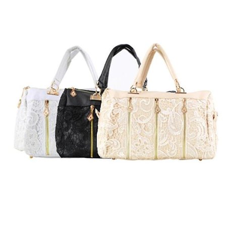 Naisten PU-nahka-pitsi-lähettilaukku, suuri olkalaukku käsilaukku