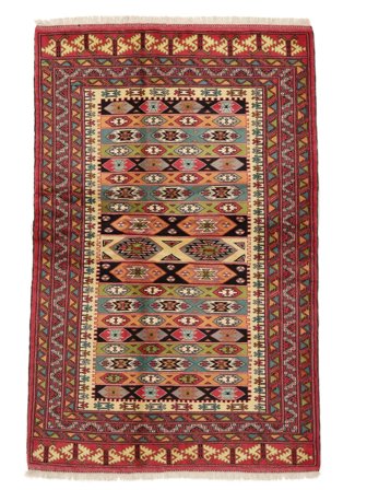 Driehoek Klein Turkaman Vloerkleed 130X207 Wol