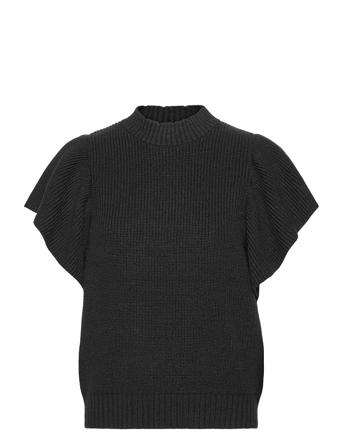 Srpeach T-Neck Knit Vest Black Soft Rebels