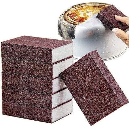 5-pack nano-karborundumsvamp, smärgel svamp borste radergummi skrubb, kök magisk rengöringssvamp för att ta bort rost rengöring av grytor och 