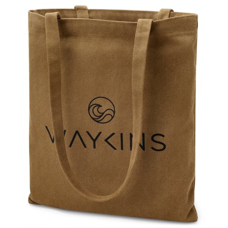 Waykins - Lille brun bomuld tote bag til mænd - Tote bags