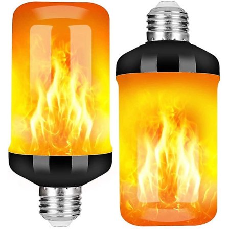 Flamme-lyspære, E27 5w Led-flammeeffekt-lyspære med 4 lysmoduser, innendørs utendørs dekorative lyspærer til Halloween, jul, bryllupsfest