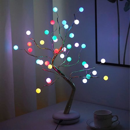 Puun valo lämmin valkoinen LED-lamput USB koriste Bonsai puu valot joulu sisustus sisätiloihin kotijuhlat hääkoriste (45cm/1.5ft)