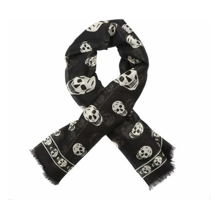 Alexander McQueen Pre-owned, Pre-owned Skull scarf Zwart, Dames, Maat:ONE Size