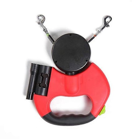 2-farvet indtrækkeligt dobbelt hundesnor til to hunde, sammenfiltringsfri gåtur, justerbar snor, kæledyrstilbehør