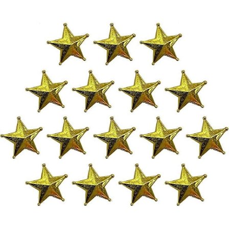 50 stk. Mini Stjerne Juletre Topp Gullstjerne Tretopp for Lite Juletre