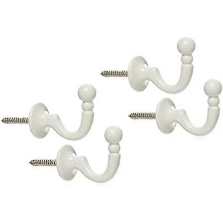 4-pakning Gardinomtag Kroker Med Kuleende Gardinholdere Kraftige Gardinbånd Tau Krok Dørvegg Kleskroker Henger