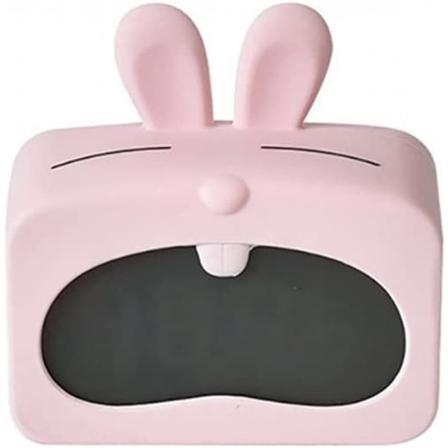 Pink Alarmure Ure i Sød Tegneserie Kanin Silikone Alarmur USB Fashion Hjemmekontor Digitalt Ur