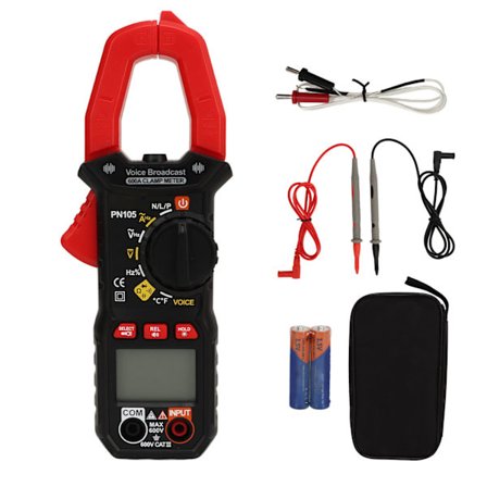 Digital klemmemeter AC DC Spenning Motstand Kapasitans Tester Intelligent Stemmemultimeter Elektrisk verktøy