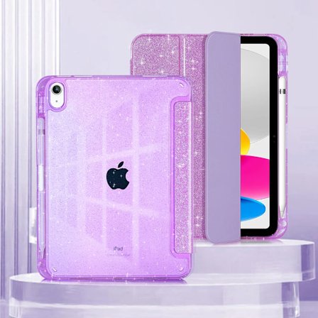 Fodral för iPad A16 2025 11 tum 10:e generationen med pennhållare Funda för iPad Air 11 M3 M2 Smart Cover för iPad Air 4 5 Glittrande Skal