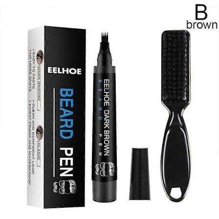 Mørkebrun (B)$ Skægfuglepen Kit Vandtæt og Svedtæt Skægpenn Skægtegningspen