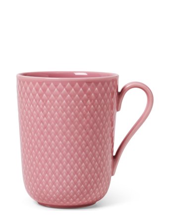 Lyngby Porcelæn Rhombe Color Krus Med Hank 33 Cl - Pink - 33 cl