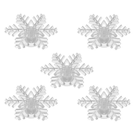 5 stk. Snøfnuggvinduslamper med sugekopp Fargerike LED-snøfnugglamper for julefest Vindusveggdekorasjon