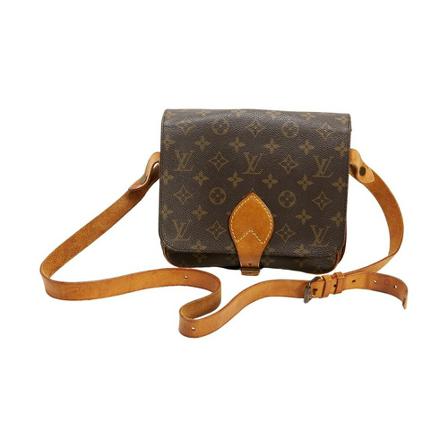 Louis Vuitton Vintage Pre-owned Monogram Canvas Cartouchiere MM shoulderbag Brun, Dame Vintage Tasker, Størrelse: ONE Size