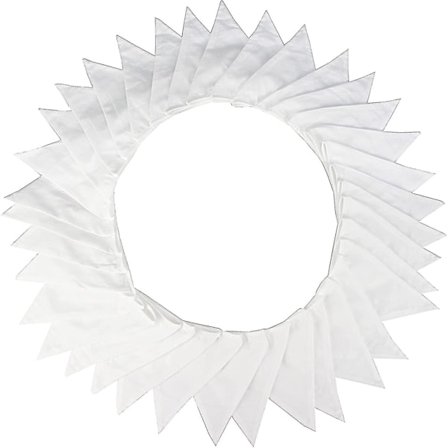 10 M Stoff Vimpel, Hvit Girlander Vimpel Med 36 Hengeflagg