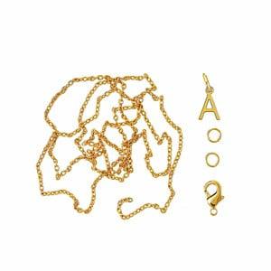 Me & My Box Gold A Pendant Set One Size - Stationery - One size - Gold - Jewelries & Jewel-case