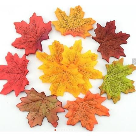 100 stk/pakke 8 cm kunstig lønneblad hjem bryllupsfest dekorasjon utklippsbok håndverk høstblader veggklistremerke