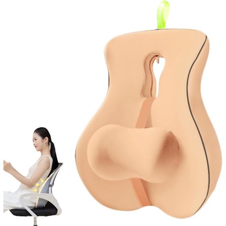 Ländryggsstöd Kudde Ergonomisk Memory Foam Förbättrar Smärta i Nedre Ryggen Och Sittställning Orange