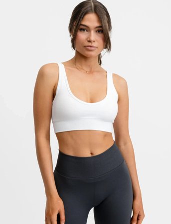 Drop of Mindfulness Seamless Deep V Bra - White - L