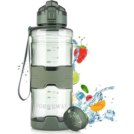 Suuri vesipullo Vuotamaton muovinen vesipullo suodattimella Uudelleenkäytettävät suuret juomavesipullot Kestävät kuntoiluun Ulkoilmaretkeilyyn 