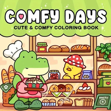 Comfy Days Malebog, Opgraderet Luksusudgave, 44 Sider, Tykt Papir, 19.99/19.99cm Unikt Omslag