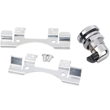 Motorsykkel bensintanklokkdeksel låseknappsett for Touring 1992-2020 Street Road Glide Silver