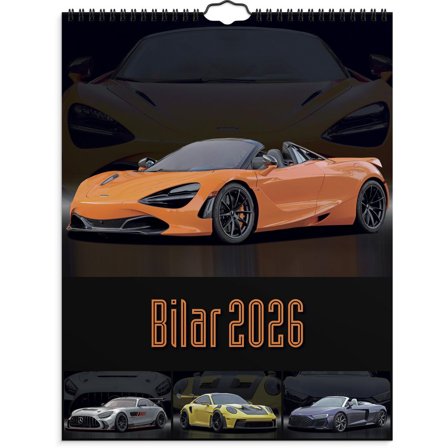 Burde Väggkalender Bilar 2026 - Lyreco - Almanackor och kalendrar - Väggkalendrar - Bildkalendrar