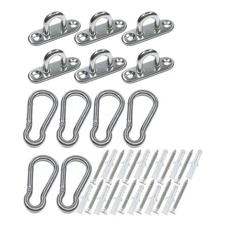 6 kpl 1,8 tuuman silmämutterlevy U-koukut ja 6 kpl napsaushoukkuja, Marine Hardware Staple Hook Loop W