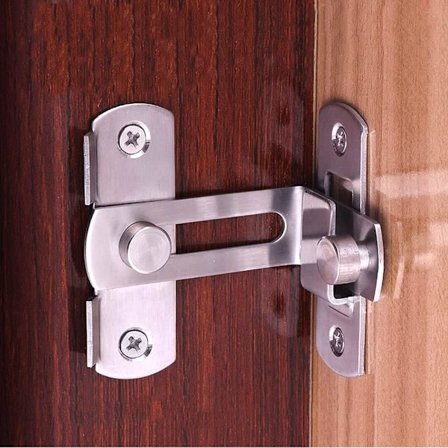 Skjutdörrsbeslag för låsning av skjutdörrar i 90 graders vinkel (1 silver)