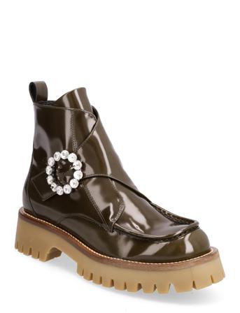 Boots Shoes Boots Ankle Boots Ankle Boot - Flat Grønn Billi Bi