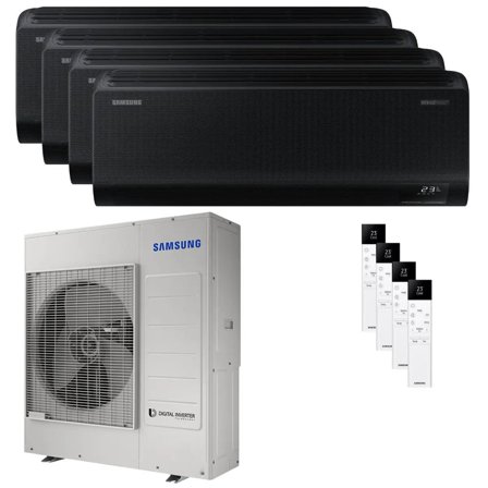Condizionatore Samsung Windfree Black quadri split 9000+12000+12000+12000 BTU inverter A++ wifi unità esterna 10 kW