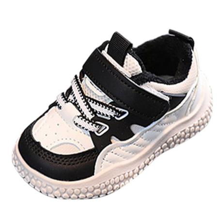 Tjej Low Top Magic Tape Vinter Varm Foder Flats Mode Sneaker