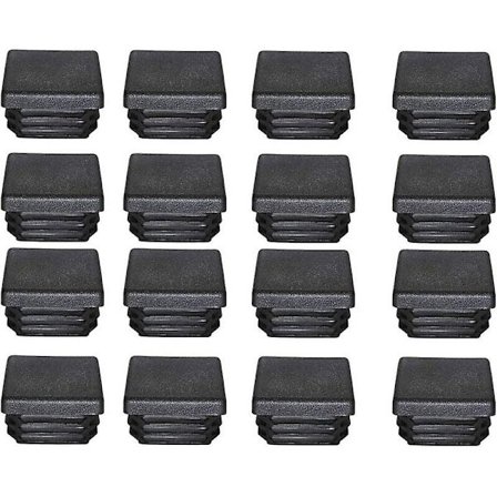 Plastikprop 40x40mm Endestykke Kvadratisk Rør Sort Plastik Endestykke Endestykker til Trampolin Møbelben 16 STK