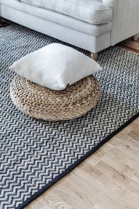 Grande Chevron Waves Tapete - Multicor/Preto 250X300 Lã