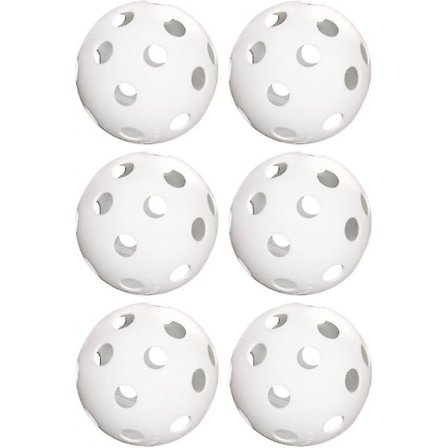 6 stk. bløde plastikbolde, 6-pak - perforerede plastiktræningsbolde