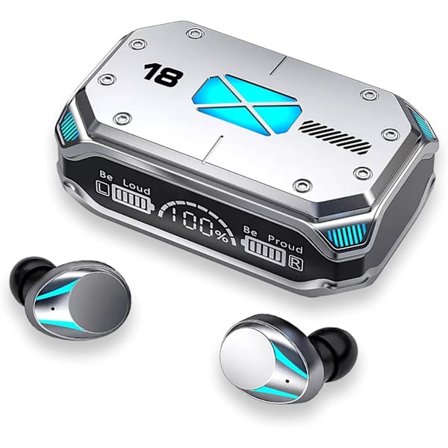 M41 Bluetooth-öronsnäckor, True Wireless-hörlurar 120 timmars uppspelning med 1200 mAh batteri, IPX7 vattentäta Bluetooth-hörlurar för Android, IOS, 