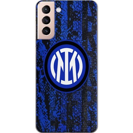 Yhteensopiva Puhelinkuori Samsung Galaxy S21 Inter Milan jalkapalloemblemi sinisellä ja mustalla taustalla, ikoninen seuramotiivi täydellinen Serie A-