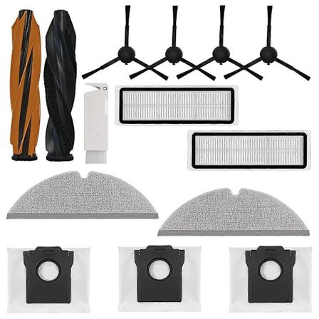 14 stk. reservedele til D20 Plus robotstøvsuger tilbehør hovedbørster filtre moppeklude D_Kvalitetsgaver