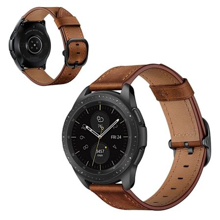 Samsung Galaxy Watch 3 (45mm) / Watch (46mm) klockarmband i läder - Kaffe
