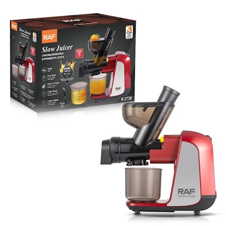 RAF Hidasmehustin Sähköinen Suuri Syöttöaukko Puristusmehustin Harjalla