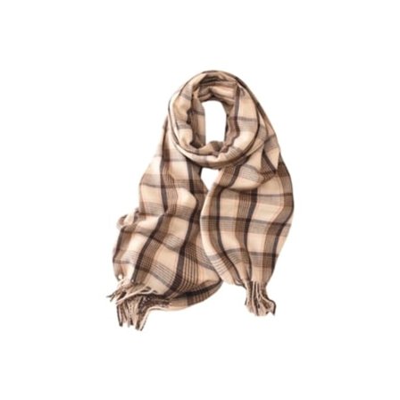 TRUYUETY Beige kasjmirsjal for kvinner (One Size)